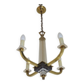 French Mid-Century / 1960s 4 Light Chandelier In The Style of Jacques Adnet
