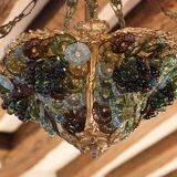 Murano chandelier in bronze, fruit clusters, glass paste
