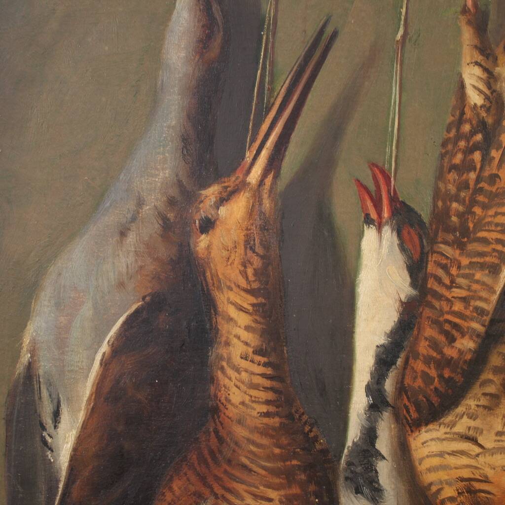 Peinture italienne du XXe siècle, nature morte avec gibier.