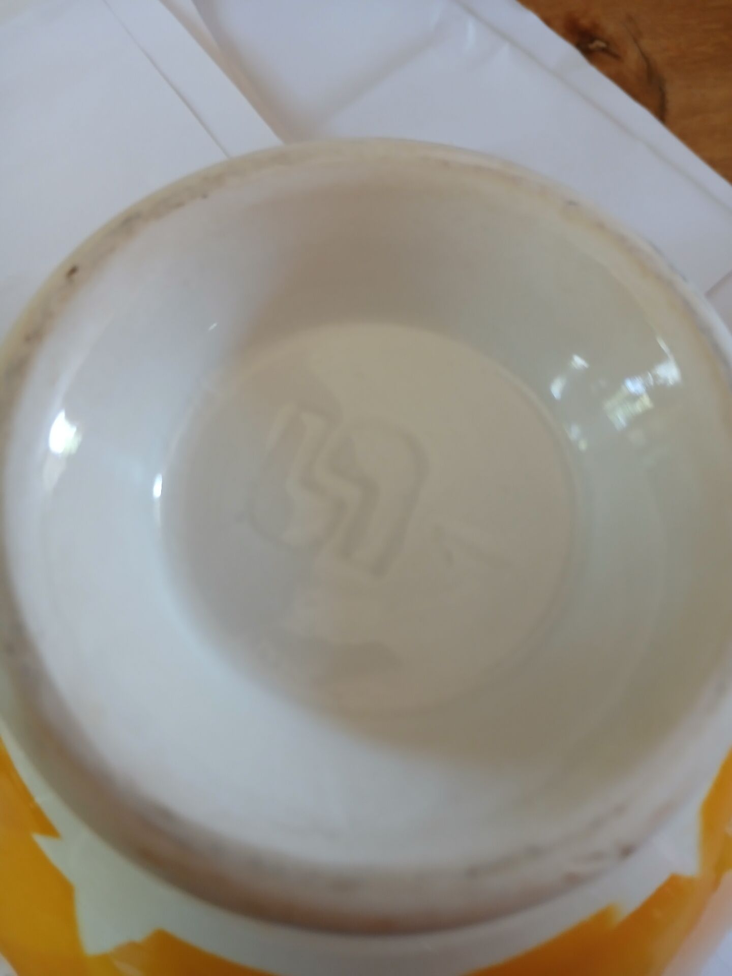 Old Sarreguemines bowl, Scottish pattern.