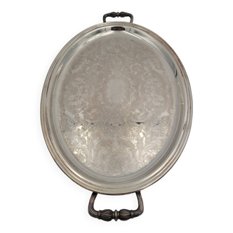 Antique silver metal tray