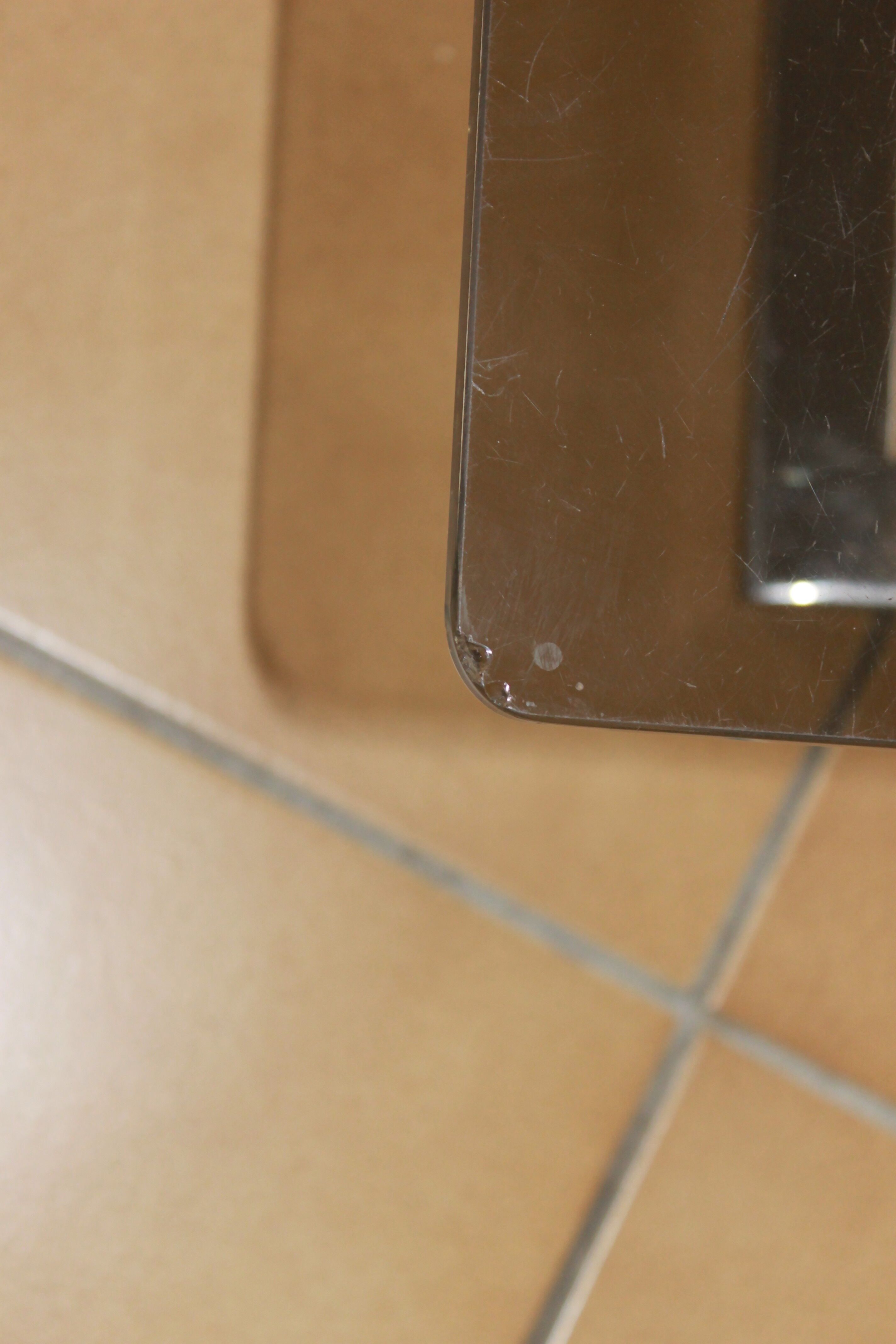 Coffee table smoked glass and chrome 1970