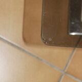 Coffee table smoked glass and chrome 1970