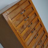 Vintage italian beech haberdashery shop cabinet, 1950s