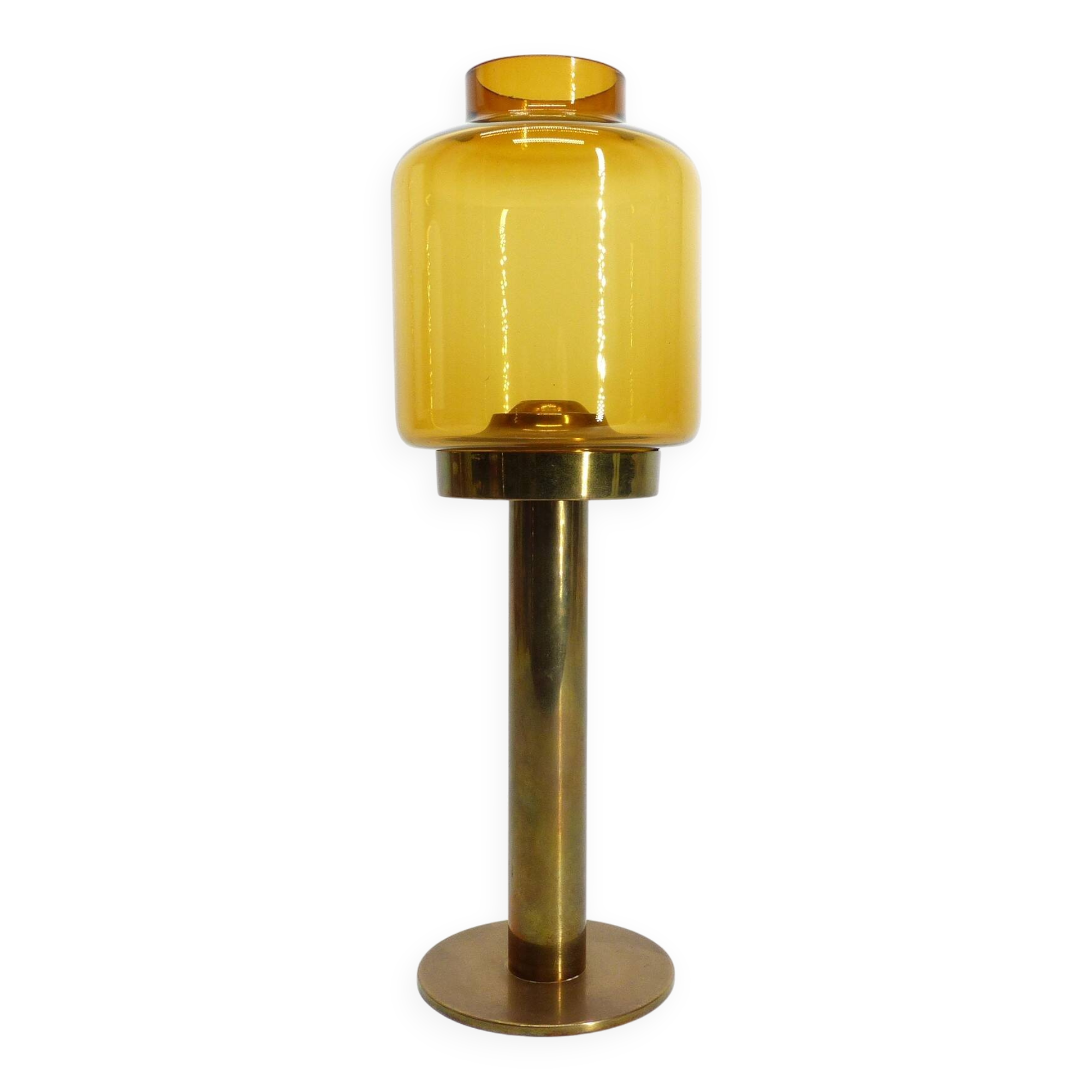Honey glass candle holder Hans-Agne Jakobsson markaryd l 10232 1960