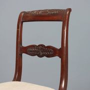 Antique Charles X chairs in mahogany and fabric, France, 19th century