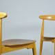 🟡 Beech & teak dining chairs, Hans J. Wegner & Fritz Hansen, Denmark 1950s