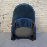 Toad armchair, blue velvet