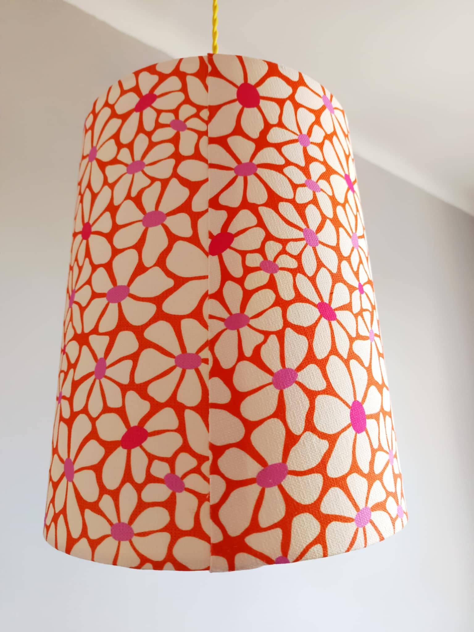 Custom-made vintage 1970s flower pendant light