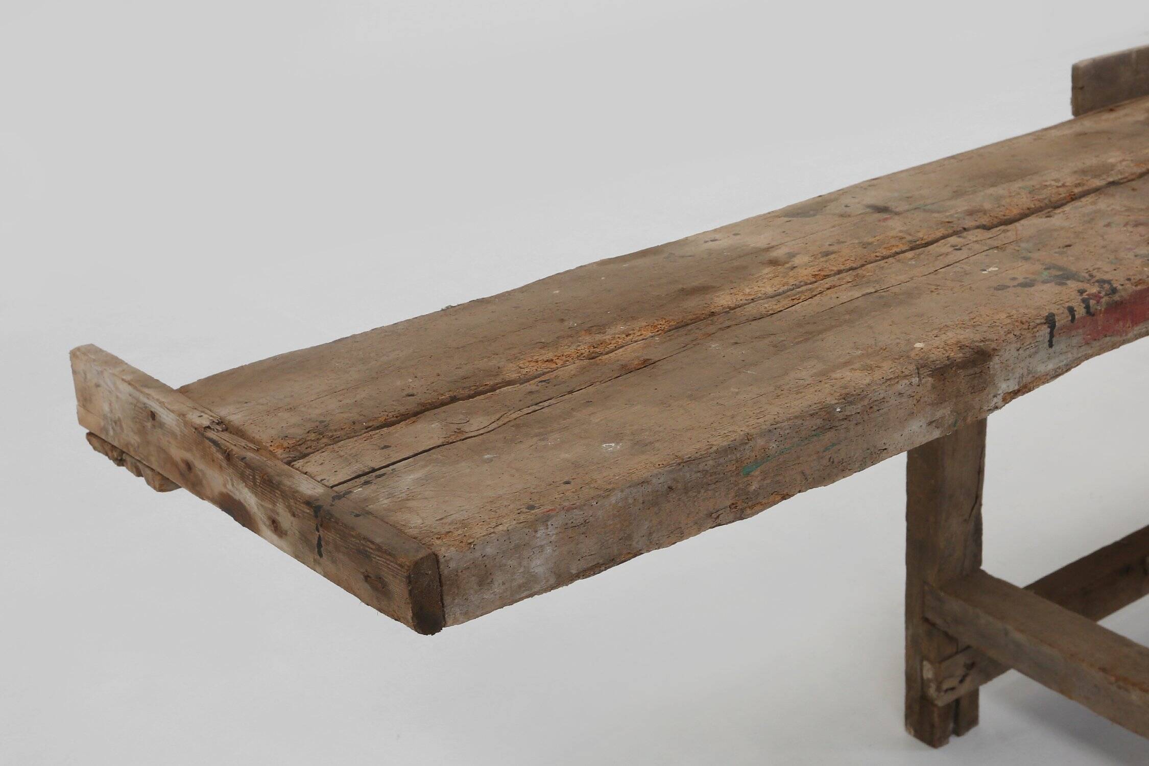 Industrial Oak Workbench with Exceptional Patina, Belgium ca. 1850