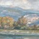 Painting by J. GIRARD-CONDAMIN, Lyon school, the banks of the Rhône and the mountains of Bugey