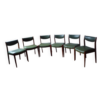 Set of 6 mahogany chairs, Scandinavian style