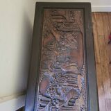 Ancien grand coffre en bois sculpté acheté en Chine