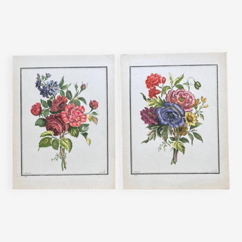 Deux lithographies florales 2124