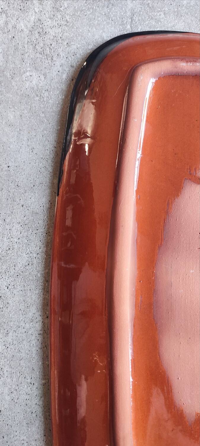 Elongated platter signed Thomas Buxó, Atzana workshop, modernist ceramics