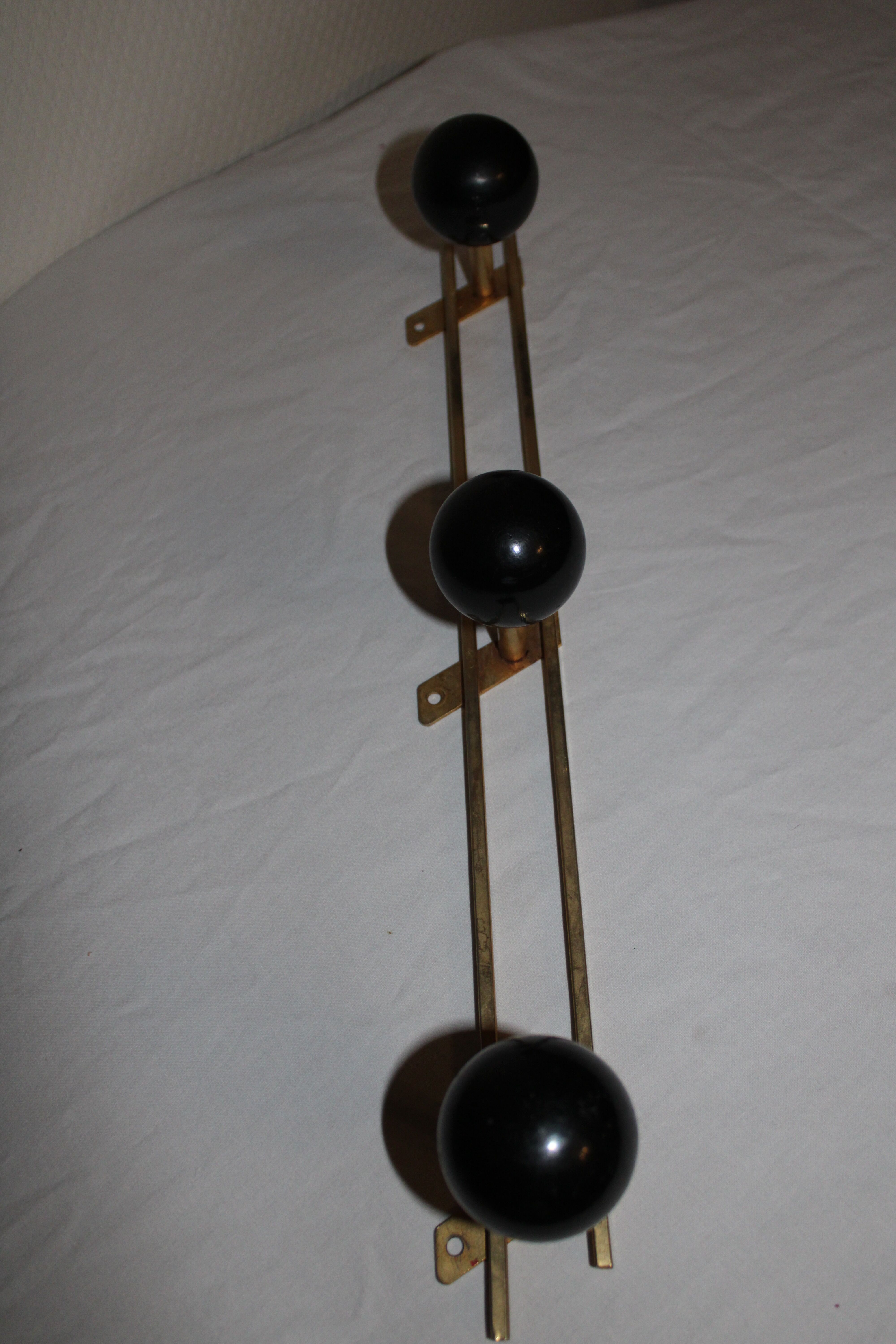 Vintage coat rack sies 60s 3 black balls