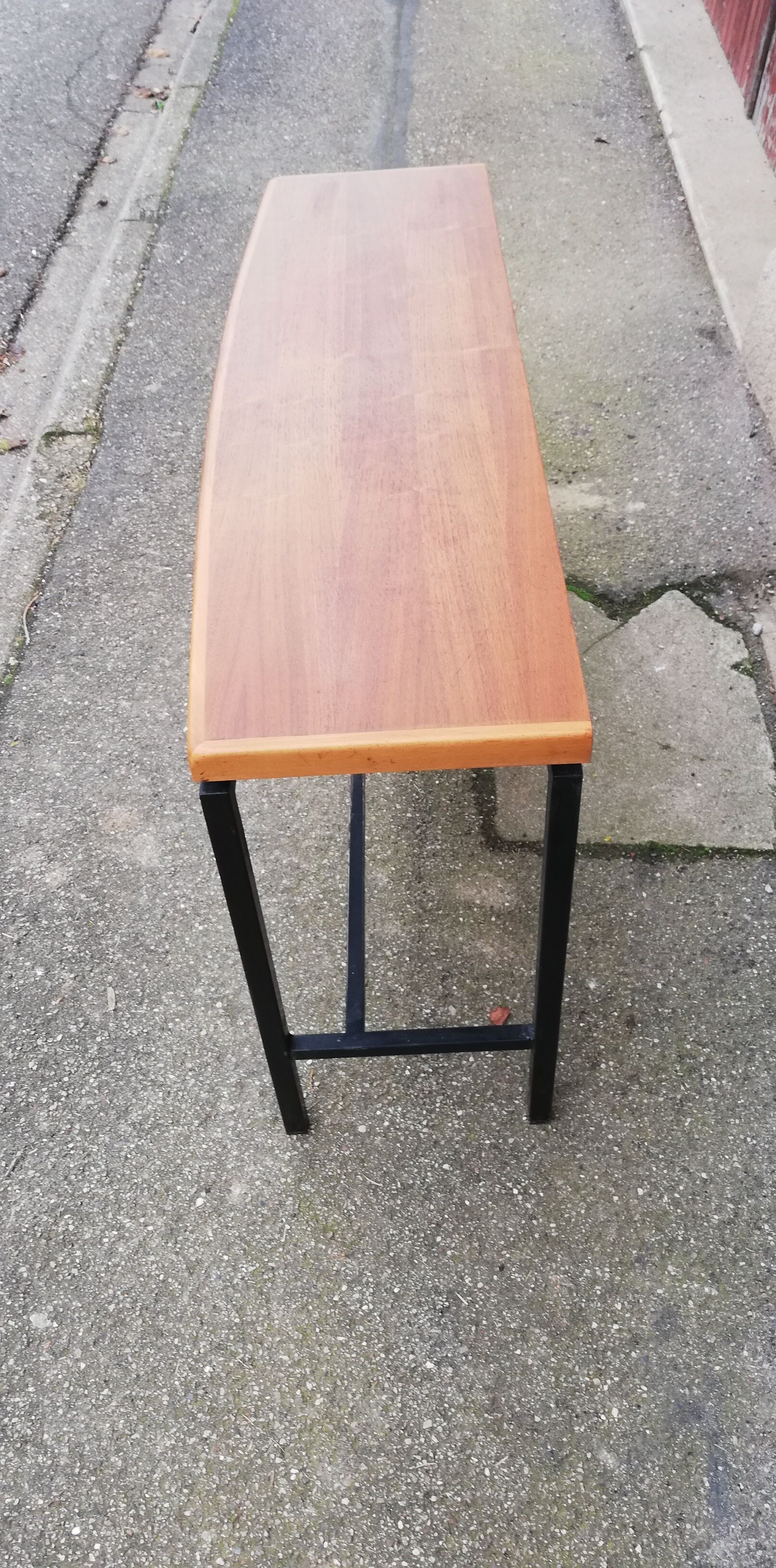 Vintage metal and wood console