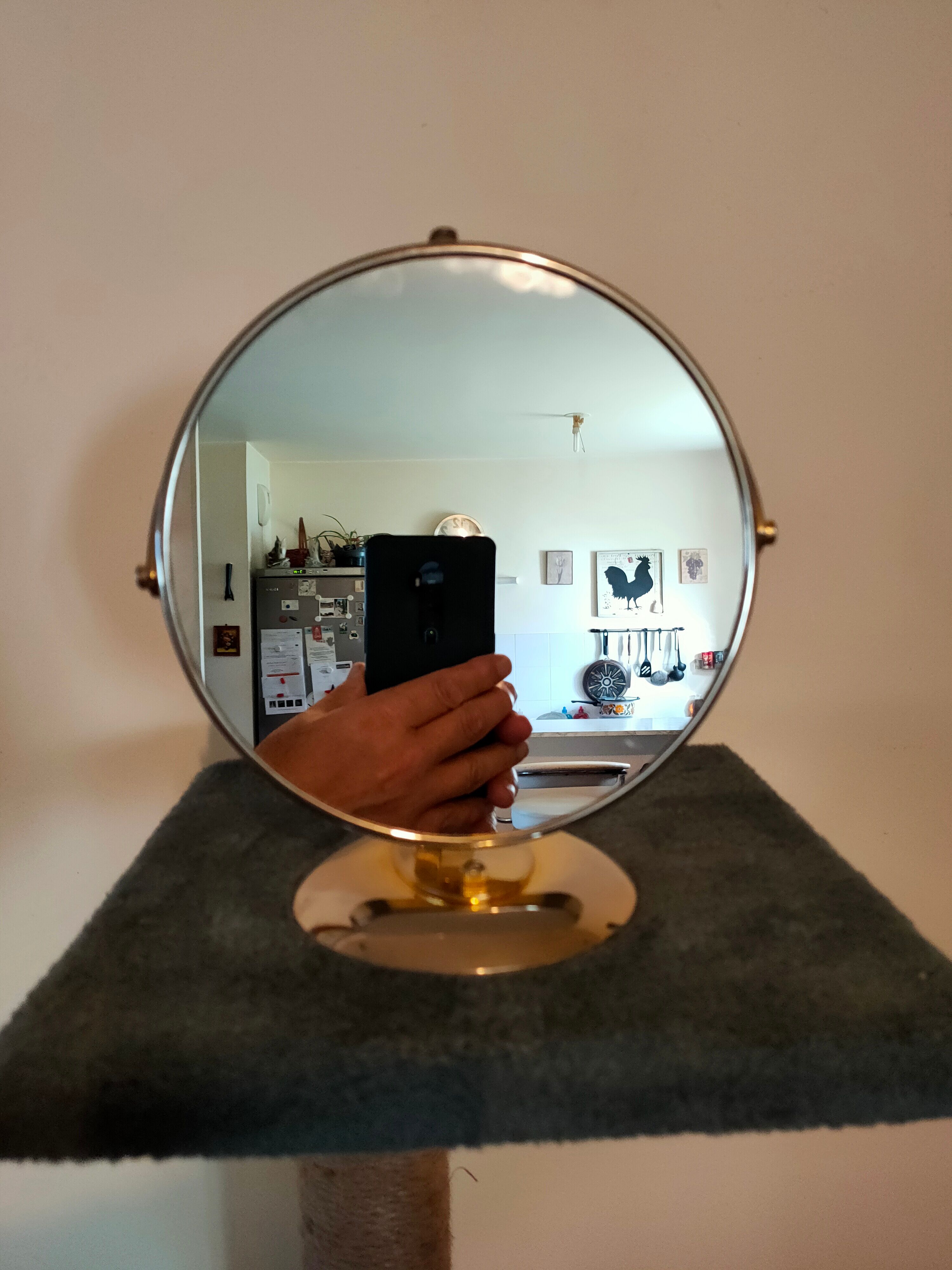 vintage table magnifying mirror