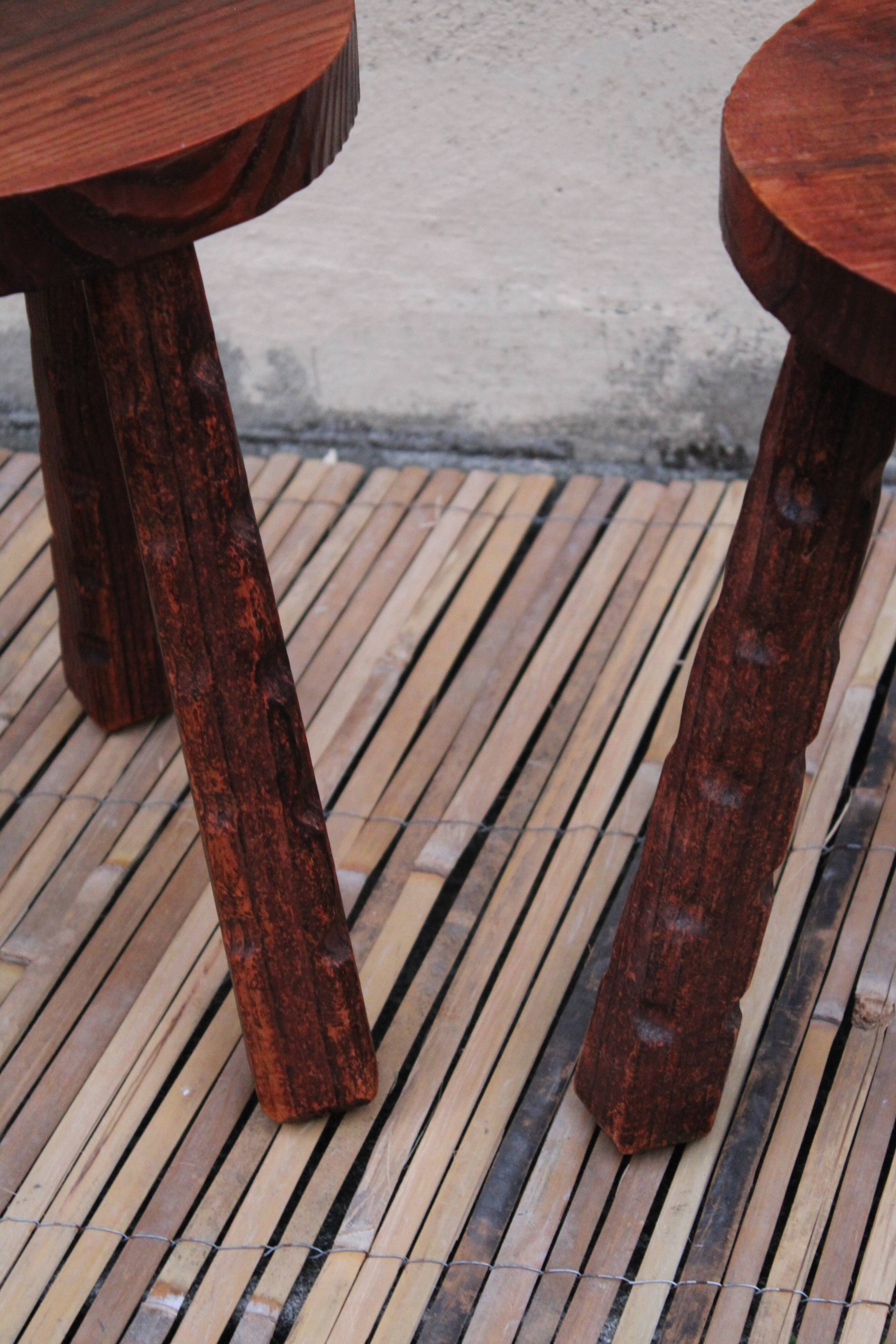 Pair of brutalist stools