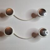 Pair of vintage, white and silver coat racks, 60s