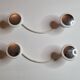 Pair of vintage coat hooks, white and silver, 1960s.