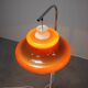 1970s Hungarian space age floor lamp in orange plastic and chrome.
