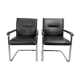 Paire de fauteuils de bureau cuir et structure tubulaire chromé