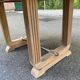 Rectangular Art Deco dining table with a central pedestal, stripped in solid oak.