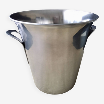 Satin stainless steel champagne bucket from the 70s