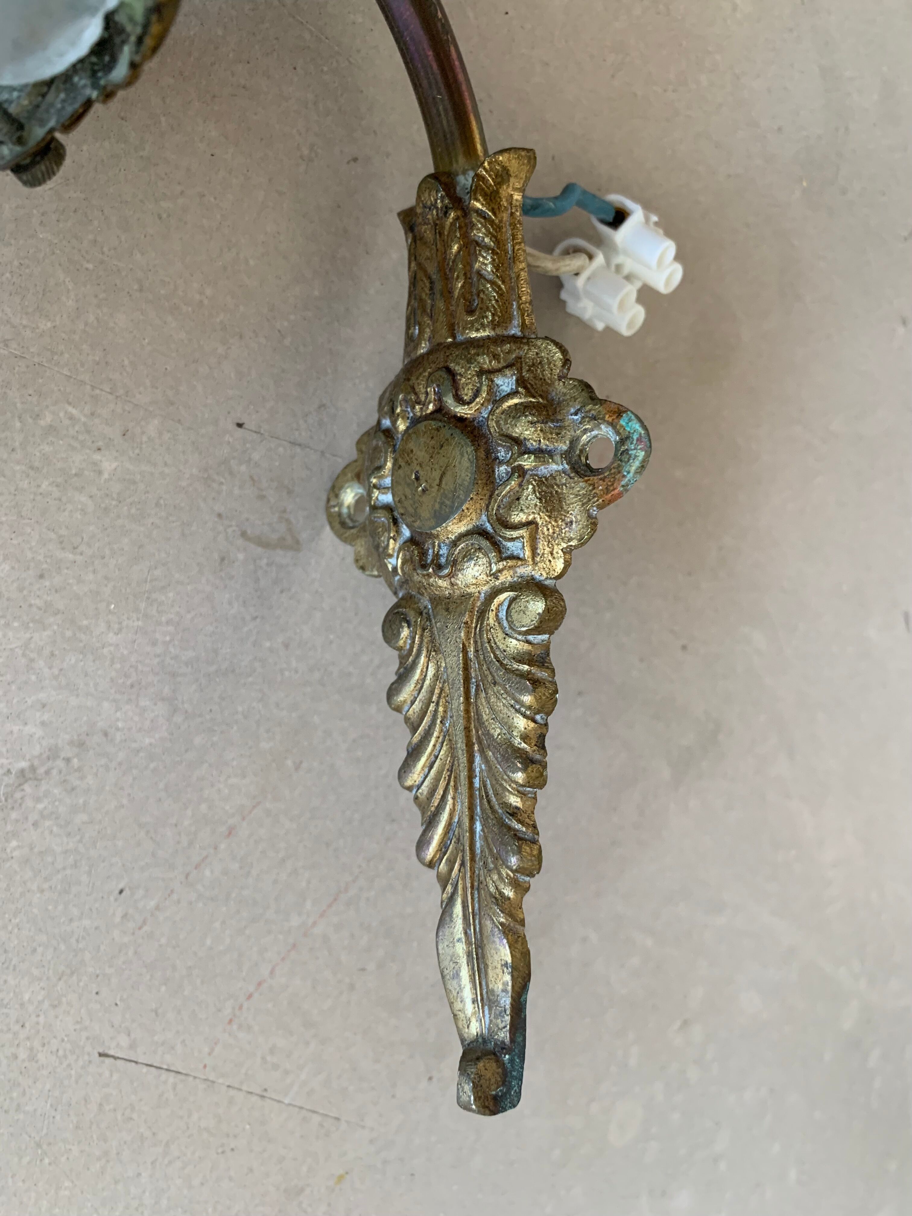 Old bronze wall light
