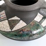 Vintage Ceramic Vase | Raku Glazing | Bohemian Eclectic