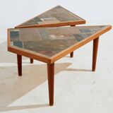 Teak and ceramic coffee table by Britt Sallingboe, Set of 2
