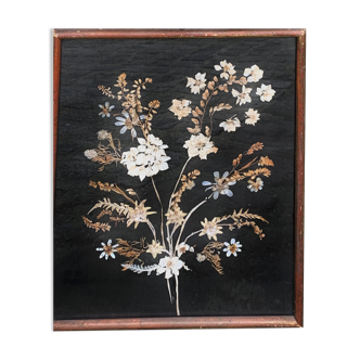 Tableau fleurs séchées, composition en bouquet