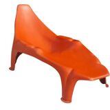 Modern mid-century red pool chaise longue