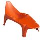 Modern mid-century red pool chaise longue