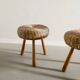 Tabourets danois en rotin et bois du milieu du siècle, attribués à Tony Paul, années 1960