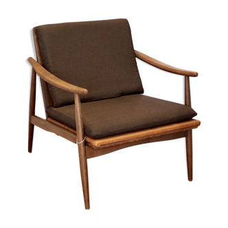 Armchair dark Scandinavian vintage wooden