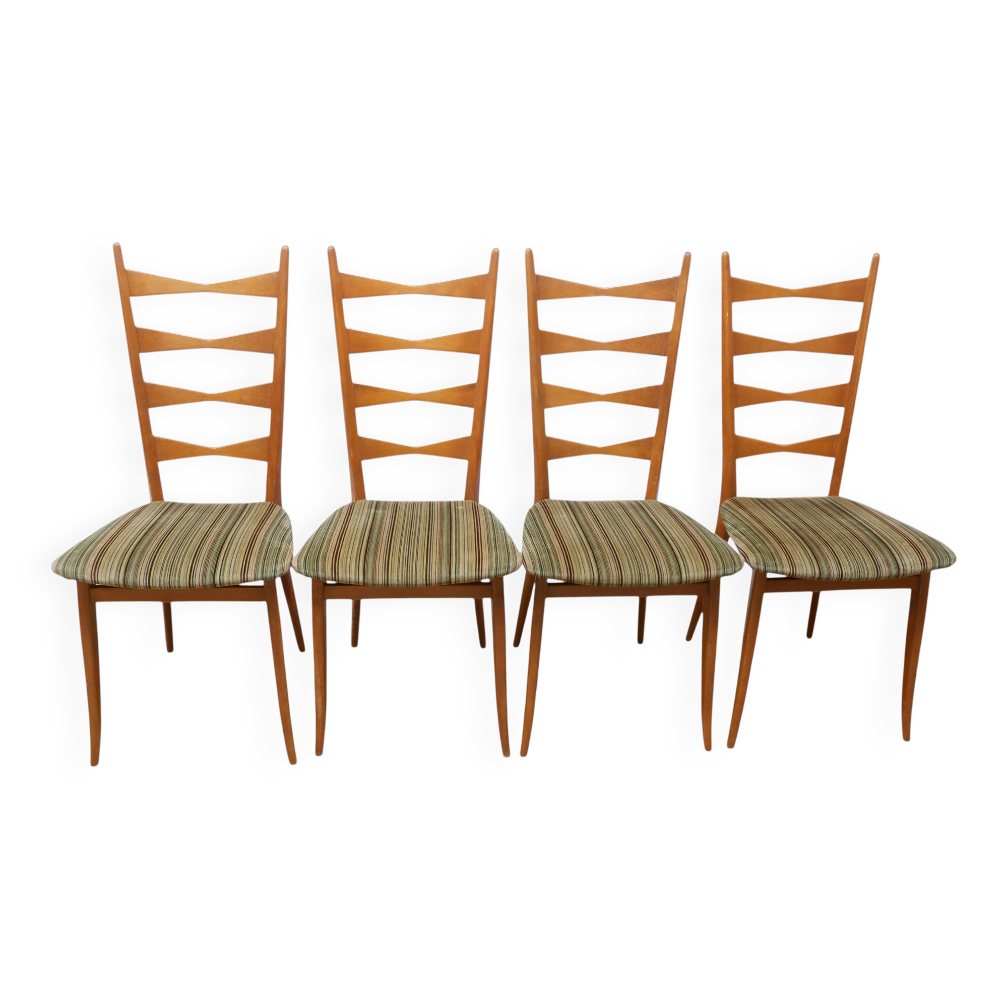 Ensemble de 4 chaises de salle à manger danoises, années 1960.