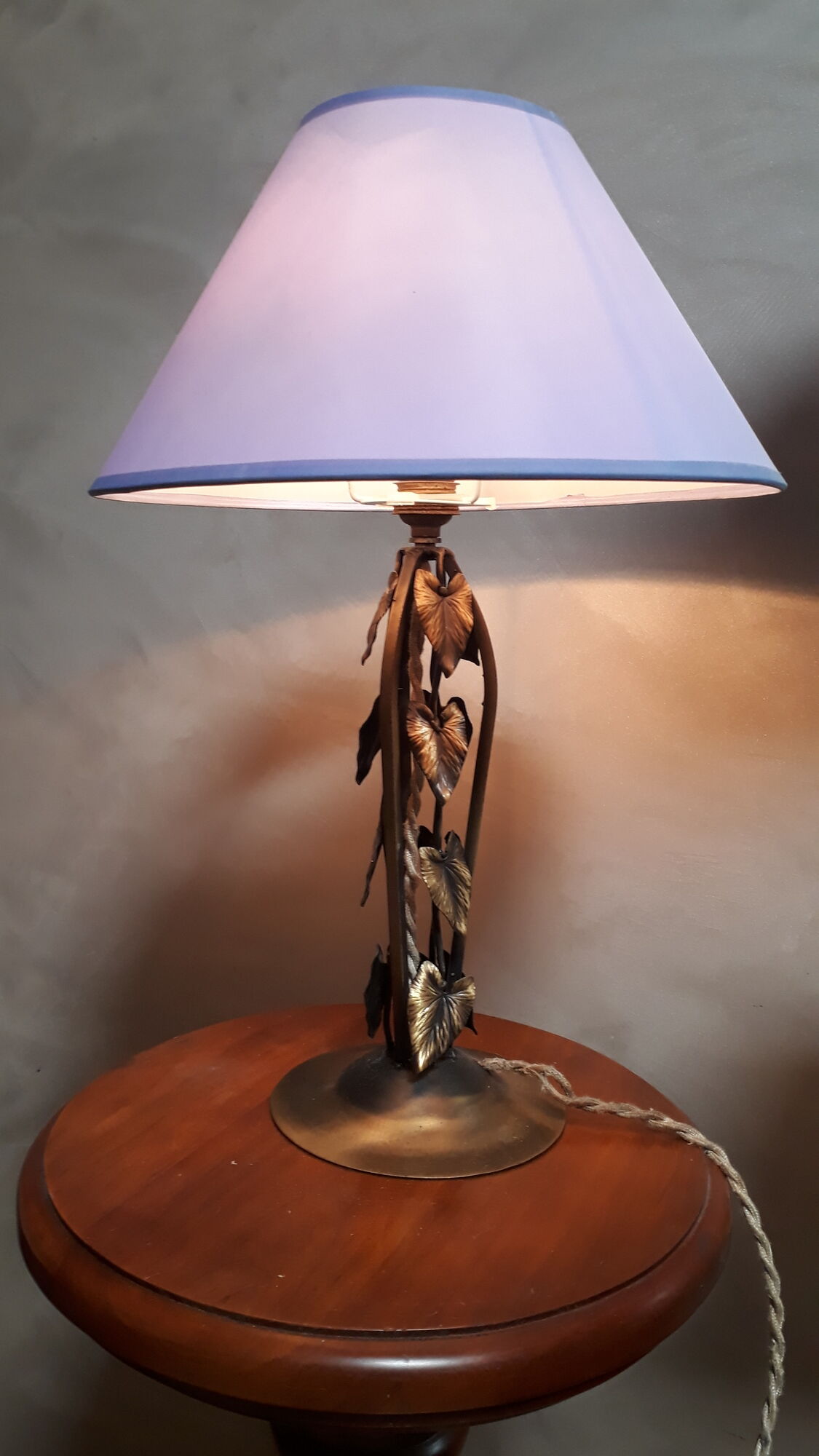 Iron-style lamp with bronze patina