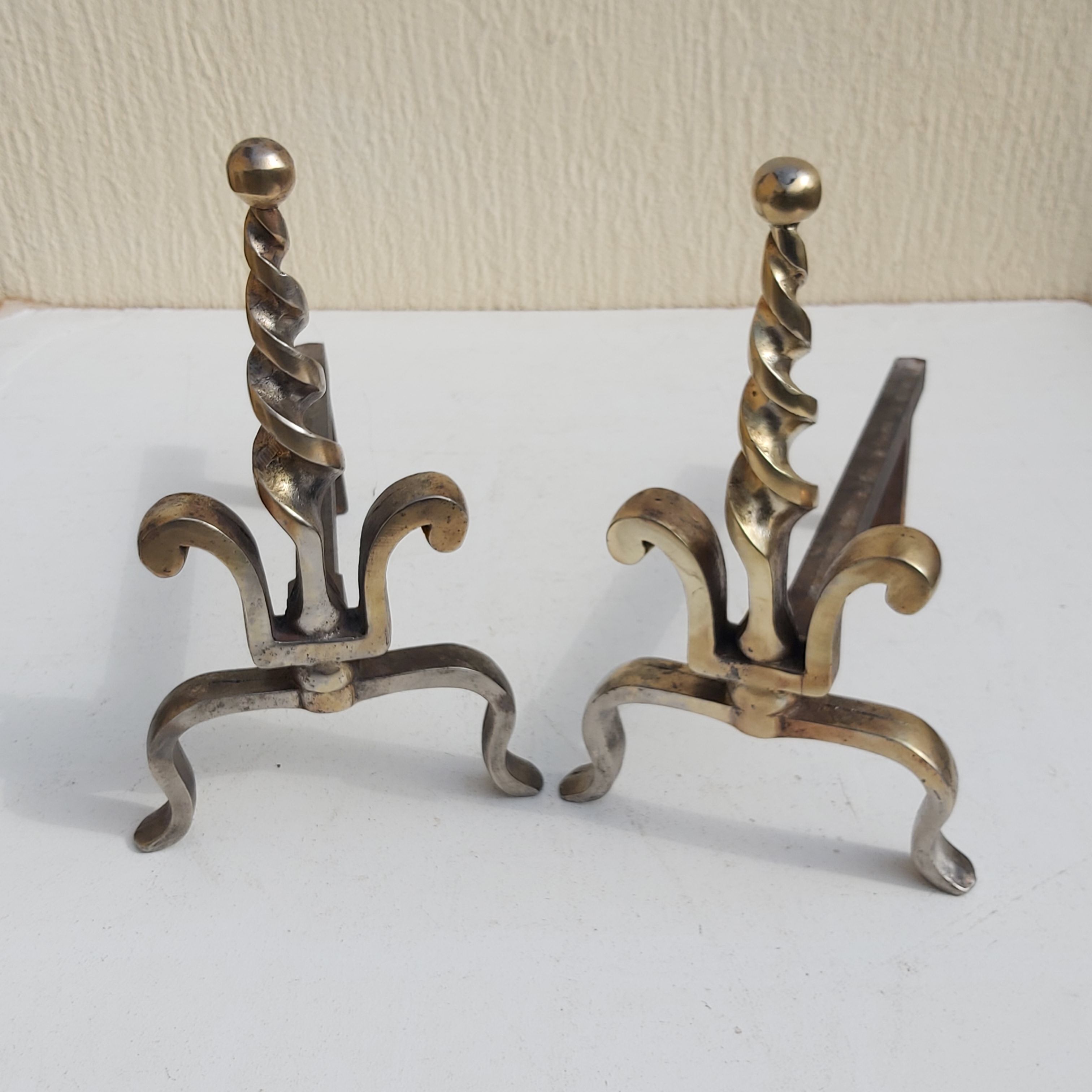 Pair of old bronze channels
