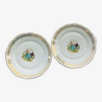 Set of 2 Art porcelain plates