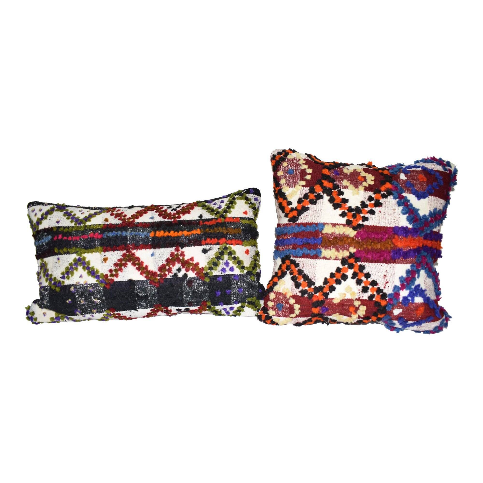 Set of 2 vintage kilim cushion covers 41x41 cm