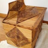 Rattan marquetry chest