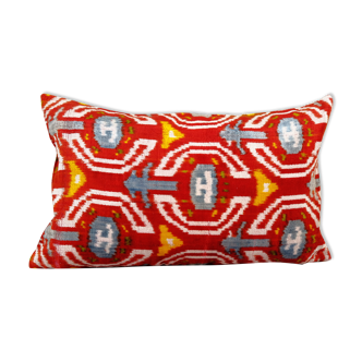 Ikat velvet pillow cover