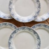 6 dessert plates, ironstone Sarreguemines U&C model Luchon