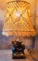 Old vintage ceramic lamp and rope lampshade 40s 50s