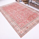 6x10 red classic floral vintage rug 314x197cm