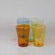 Set of six hexagonal Murano glass glasses handmade by Carlo Scarpa.