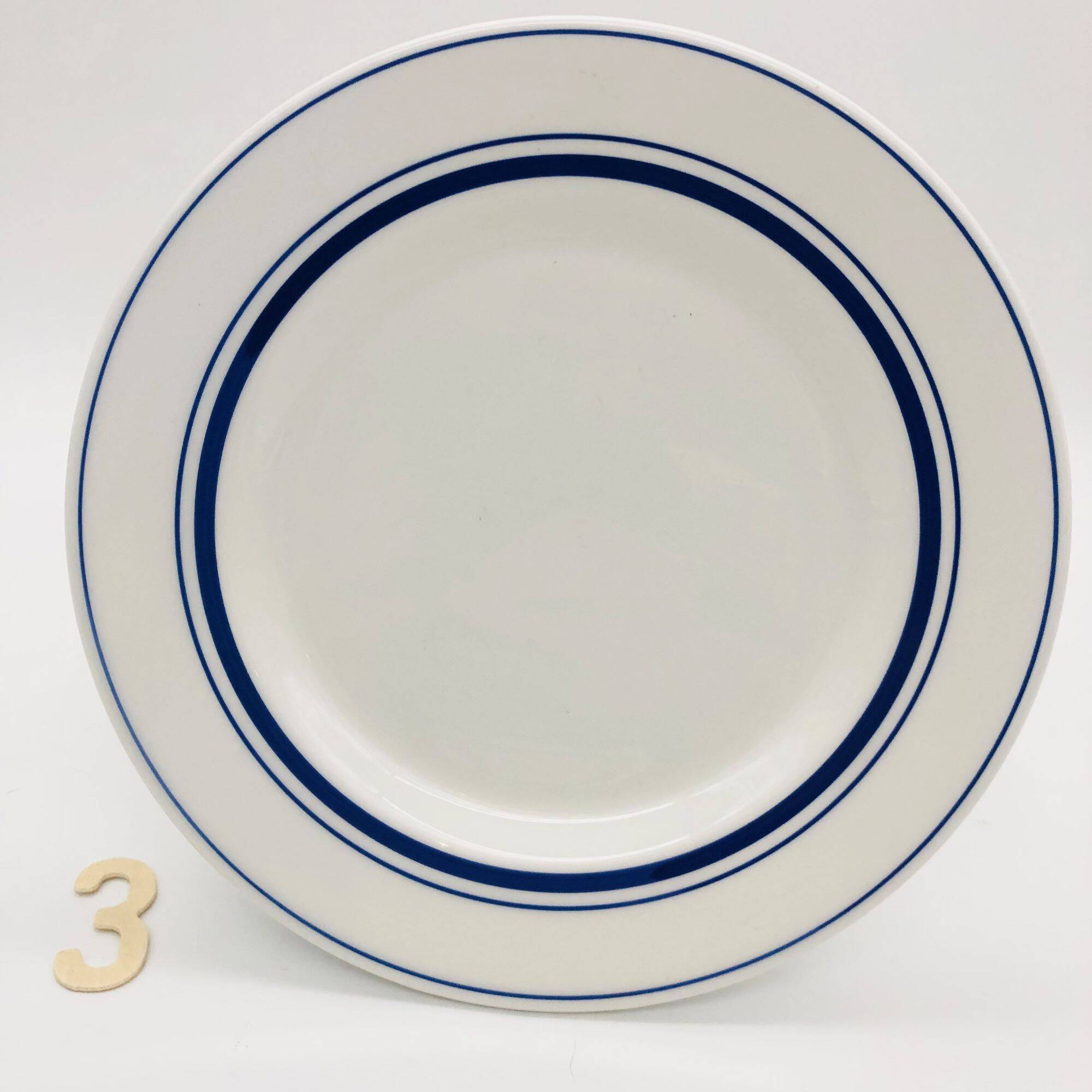 6 Assiettes dessert Quadrifoglio - Italy - Liseré bleu.