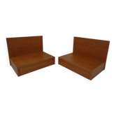 Teak Consoles with Drawers, 1960s, Set of 2
